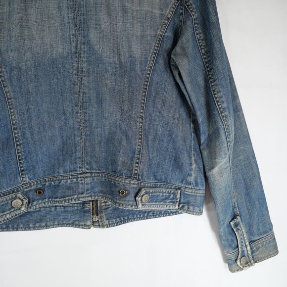 Calvin Klein Jeans Women's Collarless Denim Jacket Biker Trucker Style Size M - Picture 9 of 13